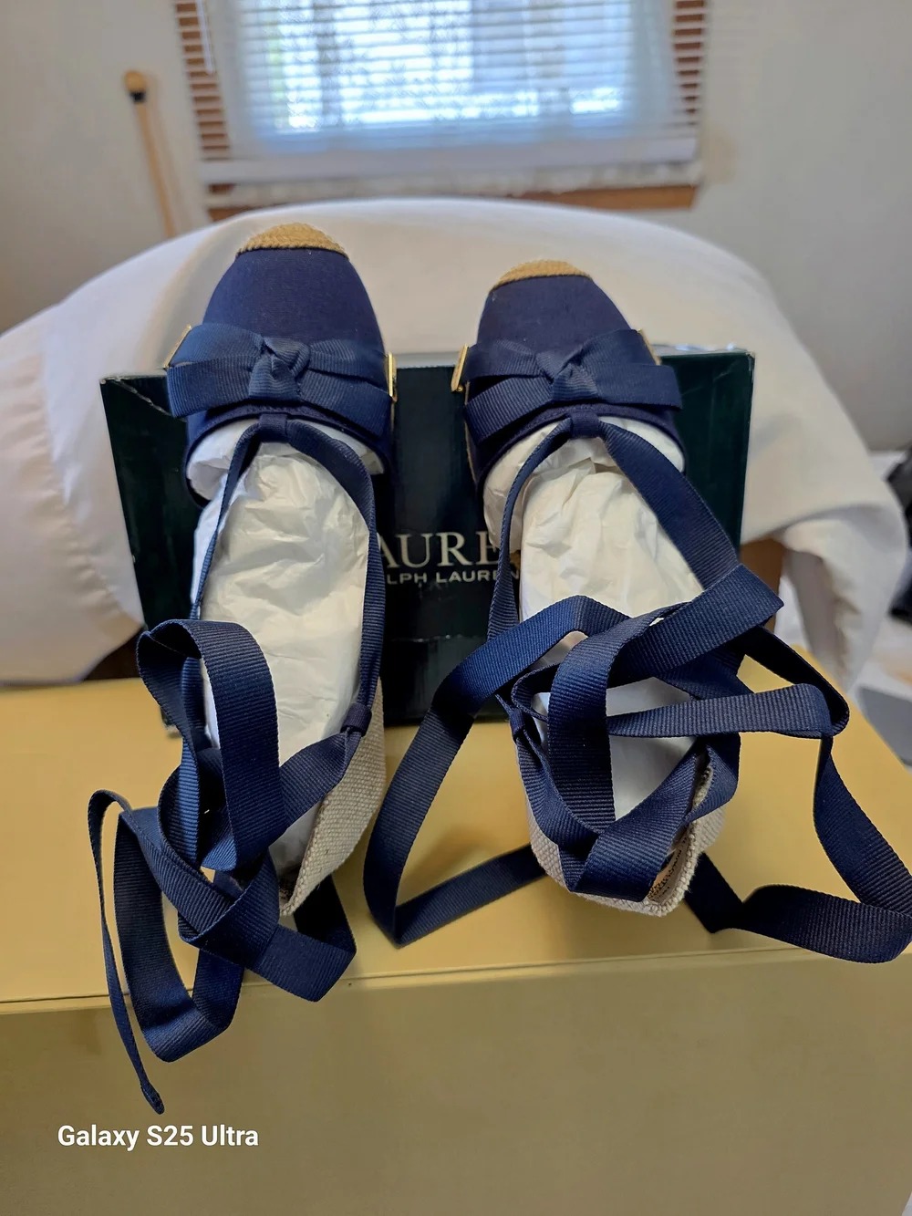 LAUREN Ralph Lauren Hollie Espadrille Wedge In Navy Size 7.5B